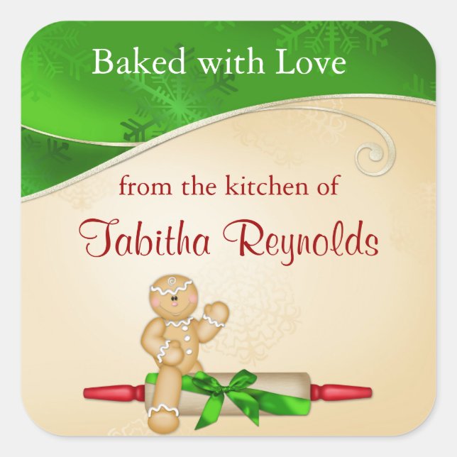Christmas Gift Label Gingerbread Man (Front)