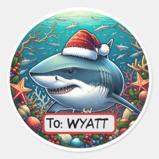 Christmas Gift Label Shark