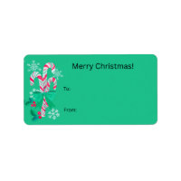 Christmas Gift Labels Candy Cane Green