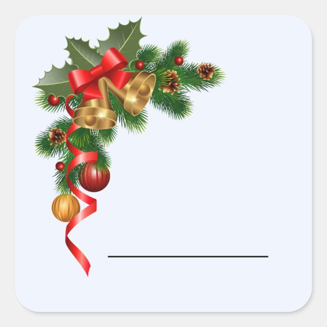 Christmas gift labels. square sticker (Front)