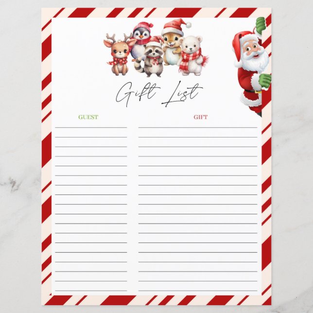 Christmas Gift List Gift Tracker (Front)