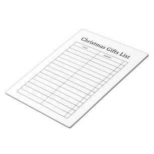 Christmas Gift List Notepad
