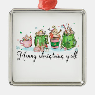 Christmas Gift Merry Christmas Yall Metal Tree Decoration