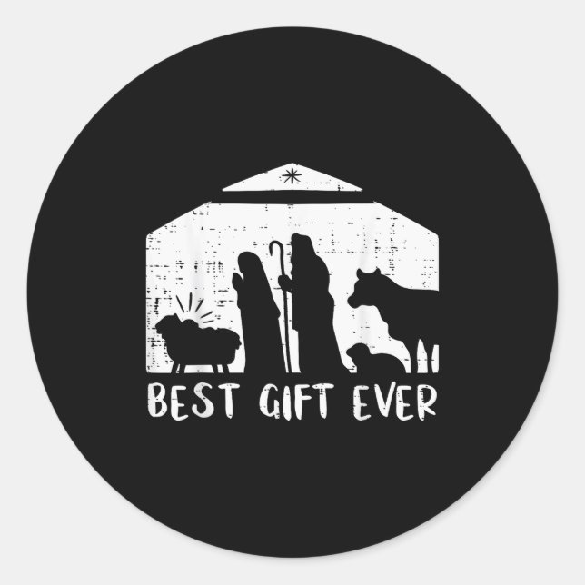 Christmas Gift Nativity Xmas Christian Men Women K Classic Round Sticker (Front)