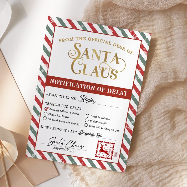 Christmas Gift Package Shipping Delay Notification Invitation (Creator Uploaded)