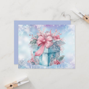 Christmas Gift Pastel Blue and Pink Ribbon