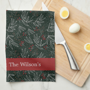 Christmas Gift Personalised Name & Text Gift Tea Towel