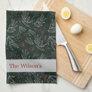 Christmas Gift Personalised Name & Text Gift Tea Towel