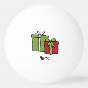 Christmas gift red and green box ping pong ball