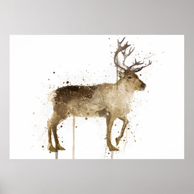 Christmas Gift Reindeer Poster (Front)