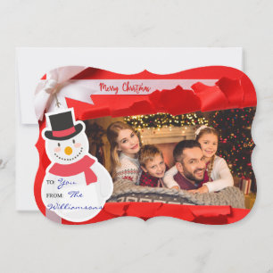 Christmas Gift Reveals Your Family Photo Fancy Cut Holiday Card