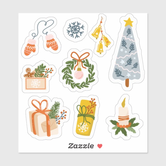Christmas gift sheet of 9 stickers (Sheet)
