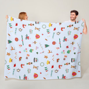 Christmas gift snowman snowflakes cute winter fleece blanket