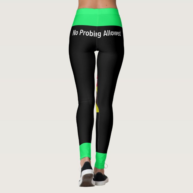 Christmas Gift Space Novelty AREA 51 NO PROBING Leggings (Back)