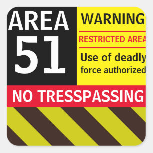 Christmas Gift Space Novelty Fashion AREA 51 Squar Square Sticker