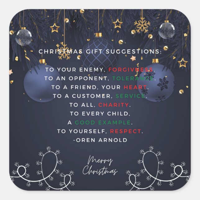 Christmas Gift Square Sticker (Front)