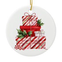 Christmas Gift Stack Candy Cane Stripes
