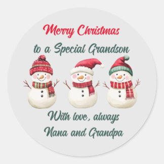 Christmas gift Sticker for Grandson