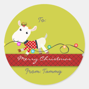 Christmas Gift Sticker (Goat Kid) - Customisable