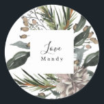 Christmas Gift Sticker Vintage Floral Holiday<br><div class="desc">This is a beautiful watercolor painted holiday floral christmas gift sticker. Painted in shabby chic colours in vintage colours. Festive and beautiful! Chalk and vintage colours. round sticker holidayz18</div>