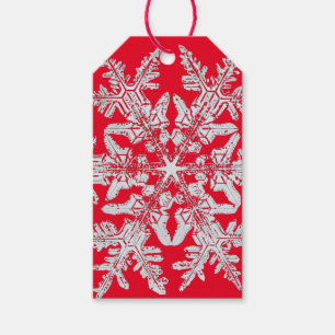 CHRISTMAS Gift Tag BENTLEY SNOWFLAKE IN RED