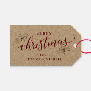 Christmas Gift Tag   Calligraphy & Ivy
