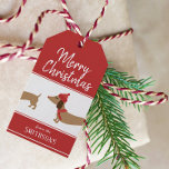 Christmas Gift Tag Dachshund Personalised Doxie<br><div class="desc">This festive design showcases an adorable dachshund dressed in Christmas cheer! With its long body wrapped in a cosy scarf or adorned with a warm hat,  this wiener dog is ready to spread holiday joy. Perfect for dachshund lovers celebrating the season!</div>