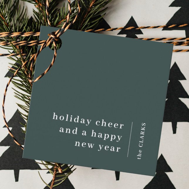 Christmas Gift Tag | Holiday Cheer Happy New Year ("Holiday cheer and a happy new year" christmas gift tags)