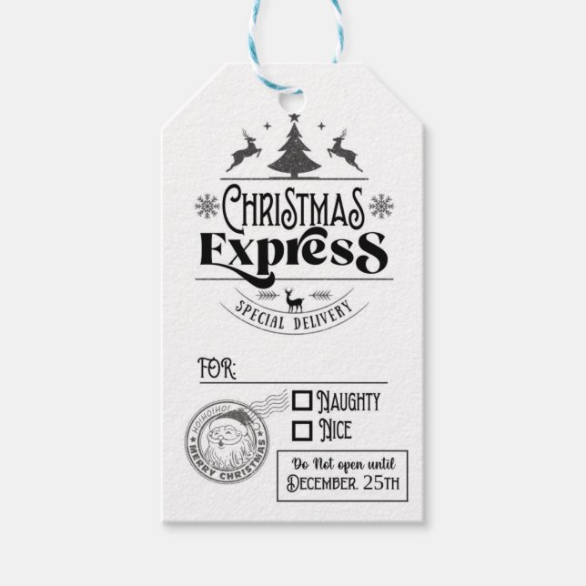Christmas Gift tag, Holiday Tags,  Tags (Front)