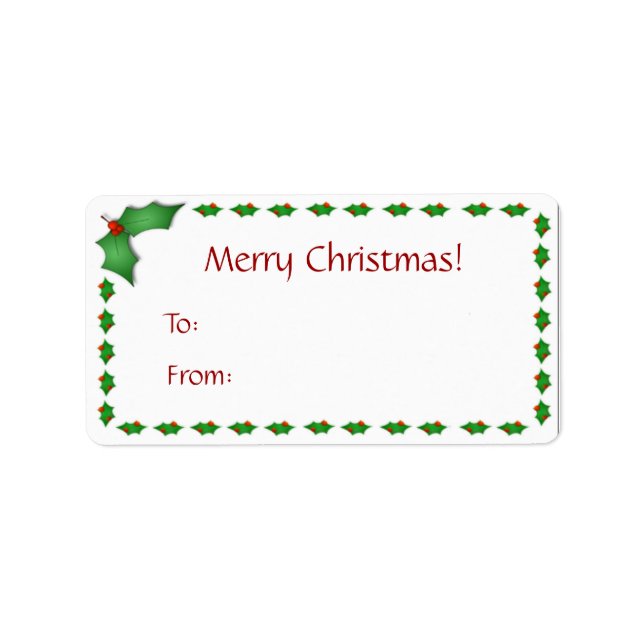 Christmas Gift Tag Labels (Front)