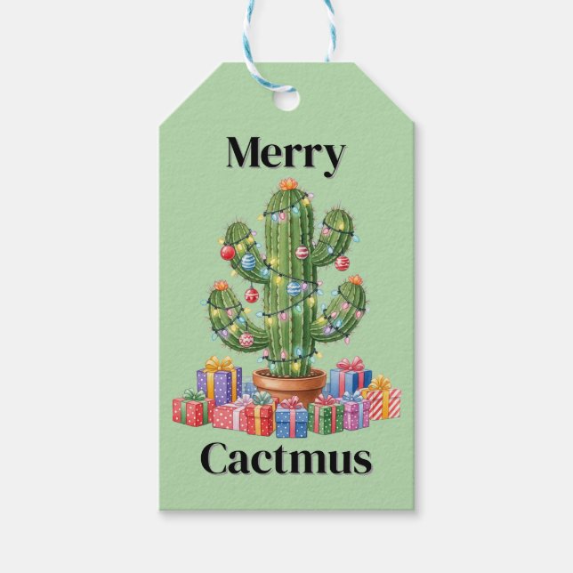 Christmas Gift Tag - Merry Cactmus (Front)