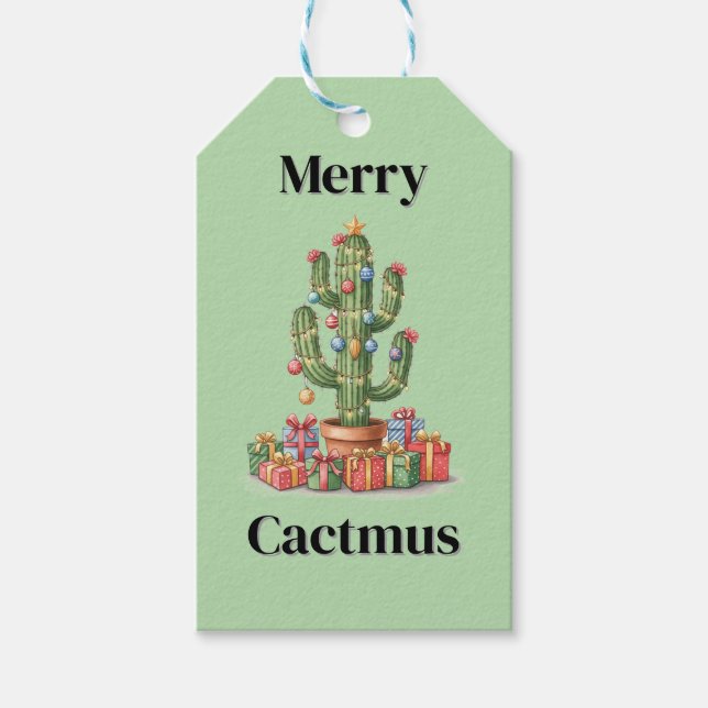 Christmas Gift Tag - Merry Cactmus (Front)
