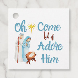 Christmas gift tag nativity scene Christian Theme