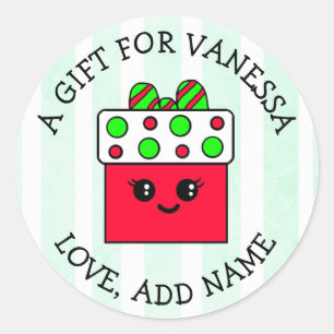 Christmas Gift Tag, Personalised to and from Classic Round Sticker
