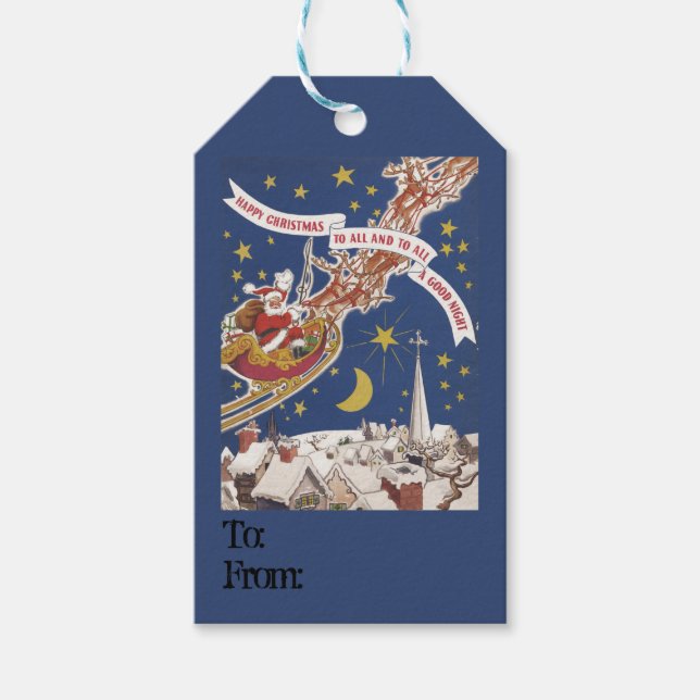 Christmas Gift Tag - Santa and Sleigh (Front)