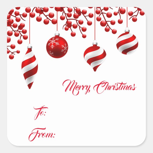 Christmas Gift Tag Stickers (Front)