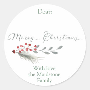 Christmas Gift Tag Stickers Red and Green