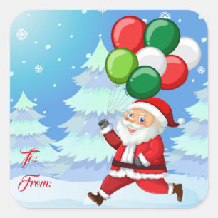 Christmas Gift Tag Stickers-Santa