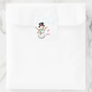 Christmas Gift Tag Stickers-Snowman 