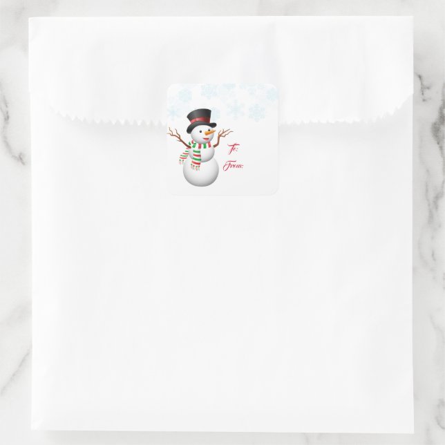 Christmas Gift Tag Stickers-Snowman  (Bag)