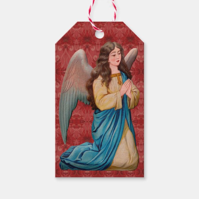 Christmas Gift Tag Victorian Pretty Angel (Front)