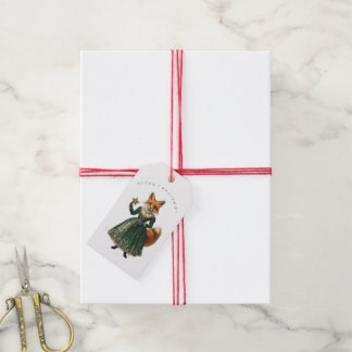 CHRISTMAS GIFT TAG VINTAGE FOX 