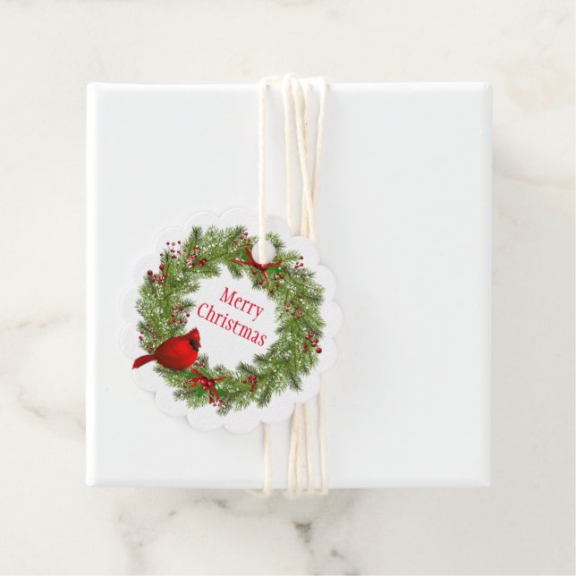 Christmas Gift Tag-Wreath Favour Tags (In Situ)