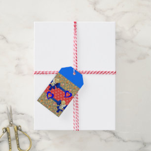 Christmas Gift Tags Angels Blue Hearts