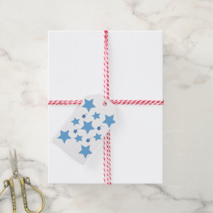 Christmas Gift Tags Blue Stars 