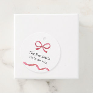 Christmas Gift Tags, Christmas Bow Ribbon Tag