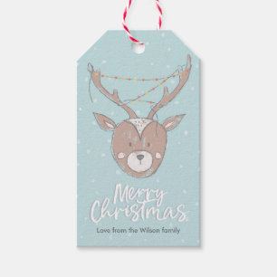Christmas gift tags cute reindeer