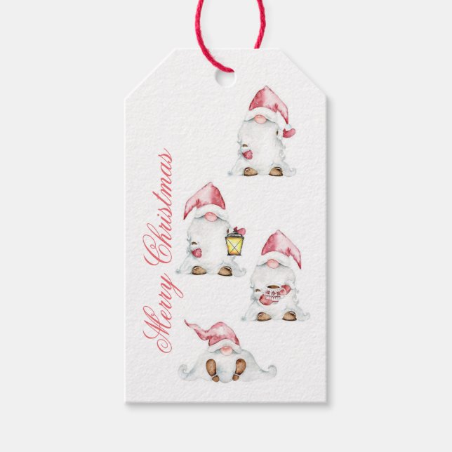 Christmas Gift Tags - Gnomes With Lantern (Front)