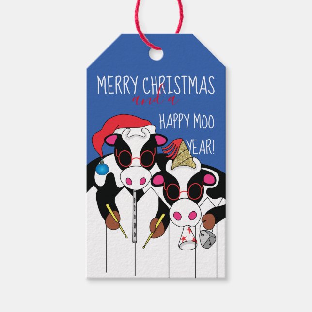 Christmas Gift Tags Happy Moo Year (Front)