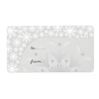 Christmas Gift Tags - Icy Grey Snowflakes
